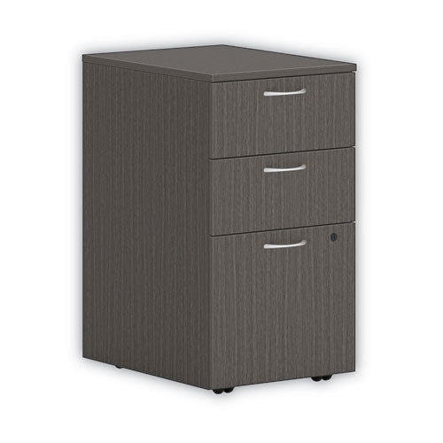Mod Mobile Pedestal, Izquierda o Derecha, 3 cajones: Caja/caja/archivo, Legal/carta, Slate Teak, 15" X 20" X 28"
