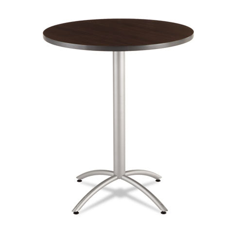 Cafeworks Table, Bistro-height, Round Top, 36" Diameter X 42h, Graphite Granite/silver