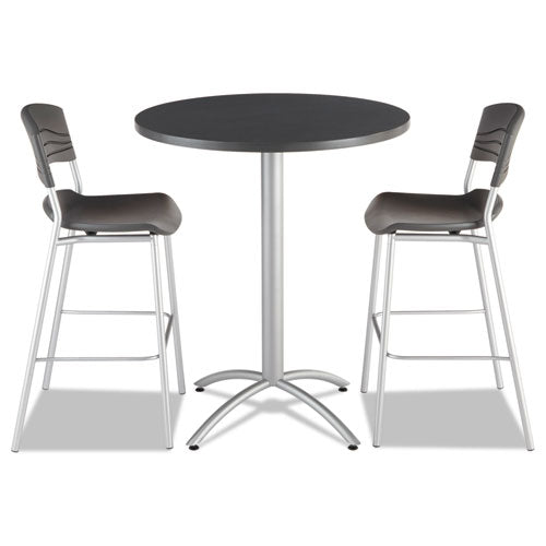 Cafeworks Table, Bistro-height, Round Top, 36" de diámetro x 42 h, Grafito Granito/plata