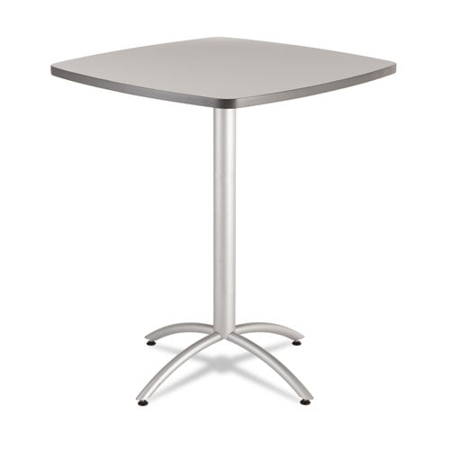 Cafeworks Table, Bistro-height, Round Top, 36" Diameter X 42h, Graphite Granite/silver