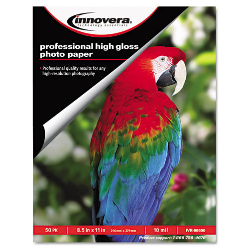 High-gloss Photo Paper, 10 Mil, 4 X 6, High-gloss White, 100/pack