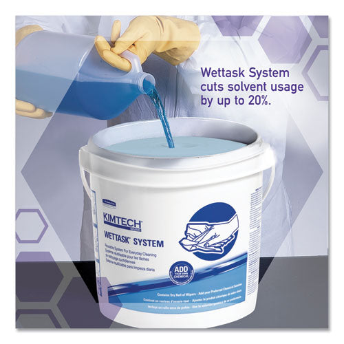 Power Clean Wipers For Solvents Wettask Customizable Wet Wiping System 12 X 6, Unscented, 95/roll, 6 Rolls/1 Bucket/carton