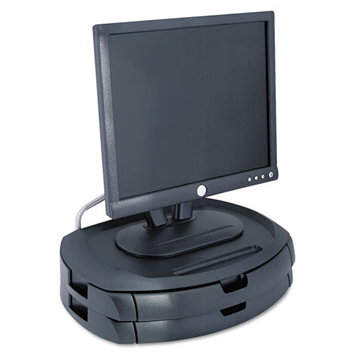 Lcd Monitor Stand, 18" X 12.5" X 5", Black, Supports 35 Lbs