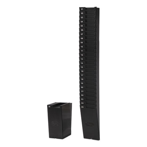 Time Card Rack For 7" Cards, 25 Pockets, Abs Plastic, Black