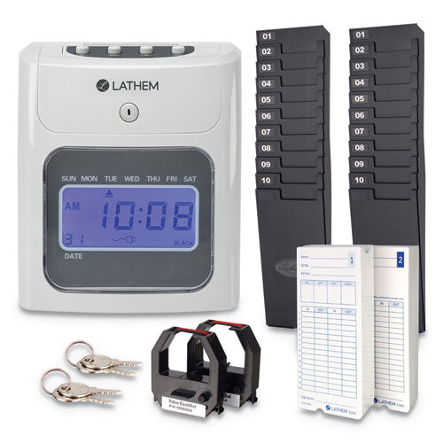 400e Top-feed Time Clock Bundle, Digital Display, White