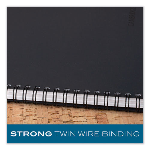 Wirebound Business Notebook, 1-subject, Wide/legal Rule, Black Linen Cover, (80) 8 X 5 Sheets