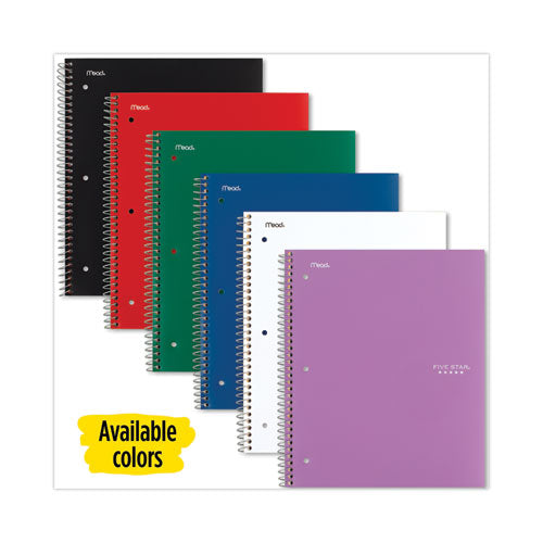 Wirebound Notebook With Eight Pockets, 5-subject, Medium/college Rule, Randomly Assorted Cover Color, (200) 11 X 8.5 Sheets