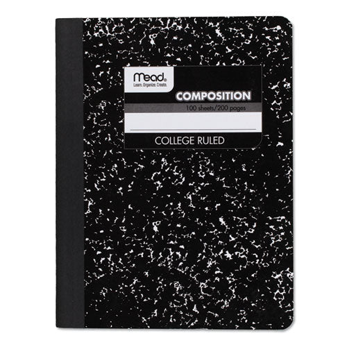 Square Deal Composition Book, Medium/college Rule, Black Cover, (100) 9.75 X 7.5 Sheets