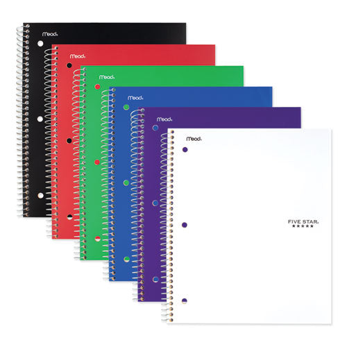 Wirebound Notebook With Four Pockets, 3-subject, Medium/college Rule, Black Cover, (150) 11 X 8.5 Sheets