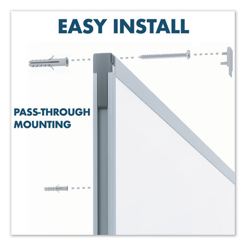 Dry Erase Board With Aluminum Frame, 72 X 48, Melamine White Surface, Silver Aluminum Frame