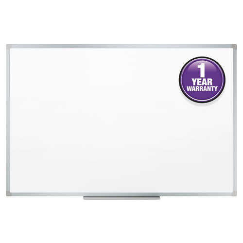 Dry Erase Board With Aluminum Frame, 72 X 48, Melamine White Surface, Silver Aluminum Frame