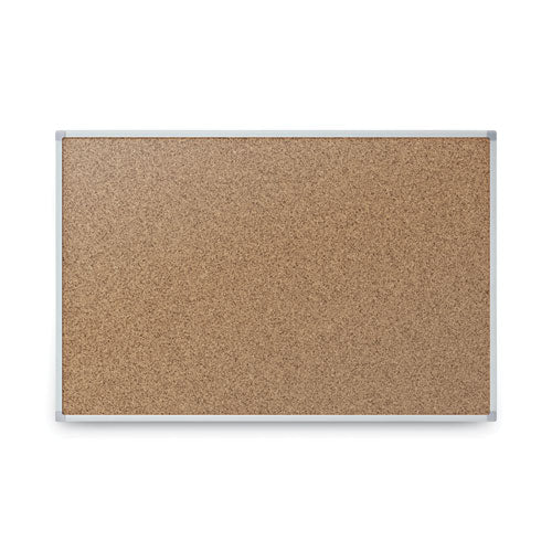 Economy Cork Board With Aluminum Frame, 24 X 18, Natural Surface, Silver Aluminum Frame