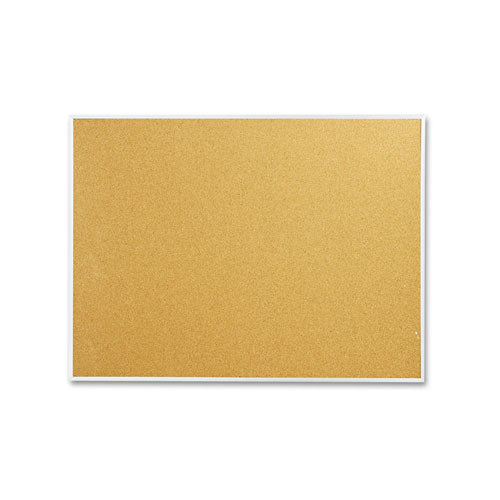 Cork Bulletin Board, 36 X 24, Natural Surface, Silver Aluminum Frame