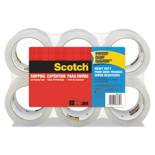 3850 Heavy-duty Packaging Tape With Dispenser, 1.5" Core, 1.88" X 66.66 Ft, Clear, 6/pack