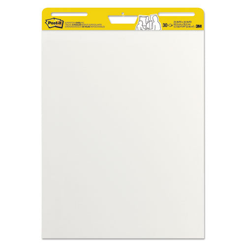 Vertical-orientation Self-stick Easel Pad Value Pack, Green Headband, Unruled, 25 X 30, White, 30 Sheets, 6/carton