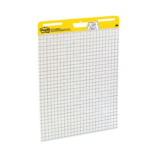 Vertical-orientation Self-stick Easel Pads, Quadrille Rule (1 Sq/in), 25 X 30, White, 30 Sheets, 2/carton