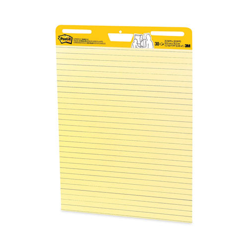 Vertical-orientation Self-stick Easel Pad Value Pack, Presentation Format (1.5" Rule), 25 X 30, Yellow, 30 Sheets, 4/carton