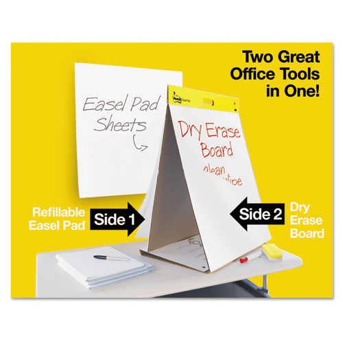 Pad Plus Tabletop Easel Pad With Self-stick Sheets And Dry Erase Board, Unruled, 20 X 23, White, 20 Sheets