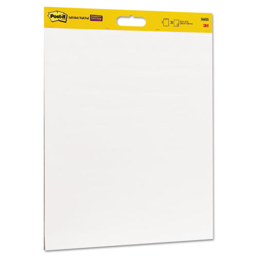 Self-stick Wall Pad, Unruled, 20 X 23, White, 20 Sheets/pad, 2 Pads/pack, 2 Packs/carton