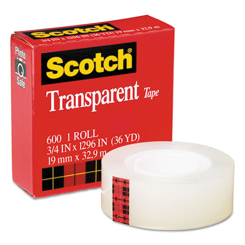 Transparent Tape, 1" Core, 0.75" X 36 Yds, Transparent