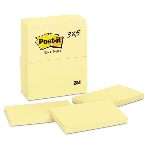 Original Pads In Canary Yellow, Note Ruled, 3" X 3", 100 Sheets/pad, 6 Pads/pack