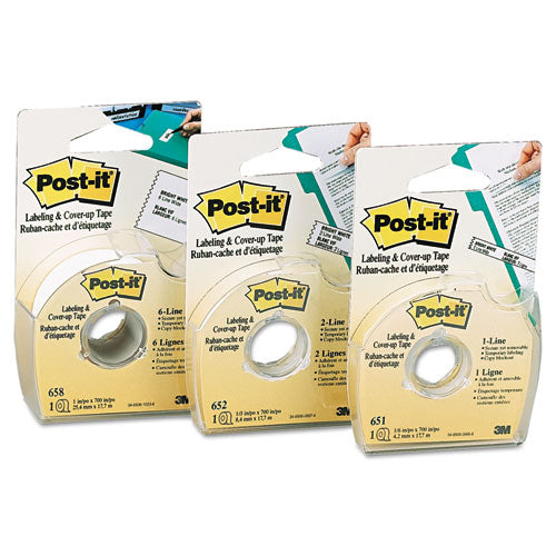 Labeling And Cover-up Tape, Non-refillable, Clear Applicator, 0.33" X 700"