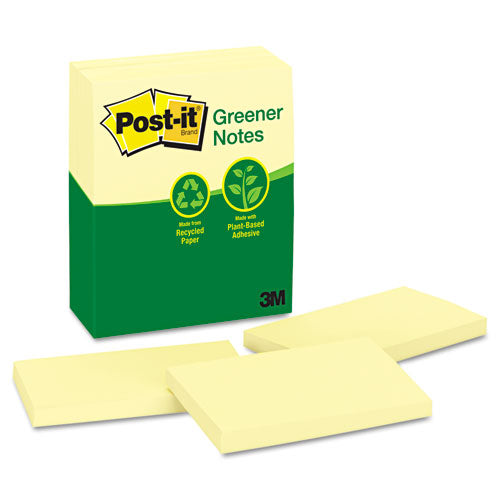 Original Recycled Note Pads, 3" X 5", Canary Yellow, 100 Sheets/pad, 12 Pads/pack