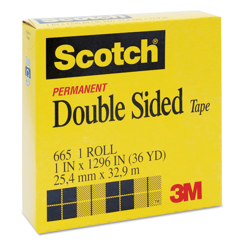 Double-sided Tape, 3" Core, 0.5" X 36 Yds, Clear, 2/pack