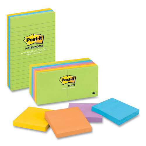 Original Pads In Floral Fantasy Collection Colors, Note Ruled, 4" X 4", 200 Sheets/pad, 3 Pads/pack