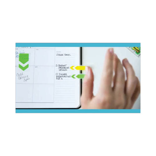 Standard Page Flags In Dispenser, Bright Green, 100 Flags/dispenser