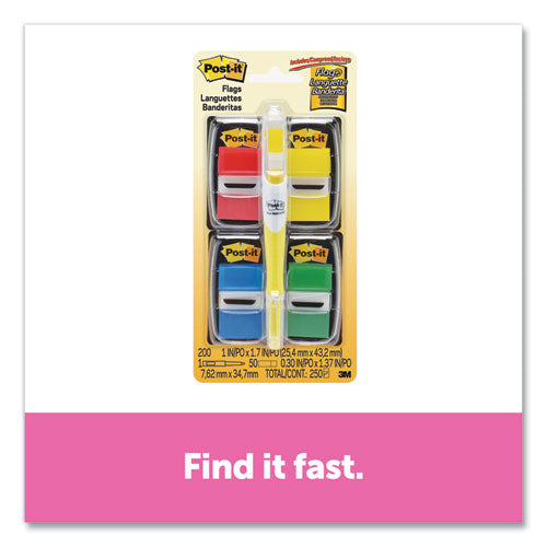 Page Flag Value Pack, Assorted Colors, 200 Flags And Highlighter With 50 Flags