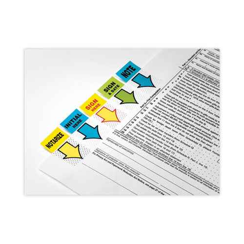 Arrow Message 1" Page Flags, "sign Here", Yellow, 50 Flags/dispenser, 2 Dispensers/pack