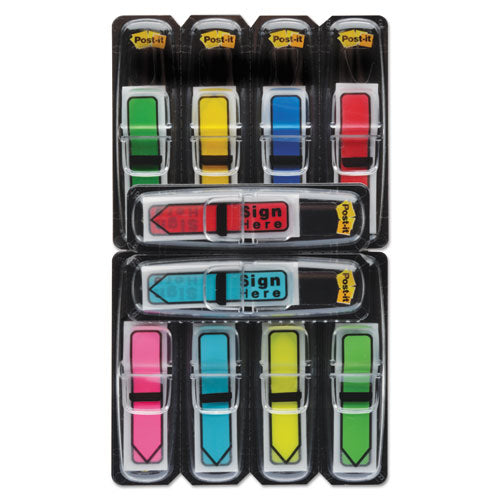 Arrow 0.5" Page Flags, Blue/green/purple/red/yellow, 20/color, 100/pack