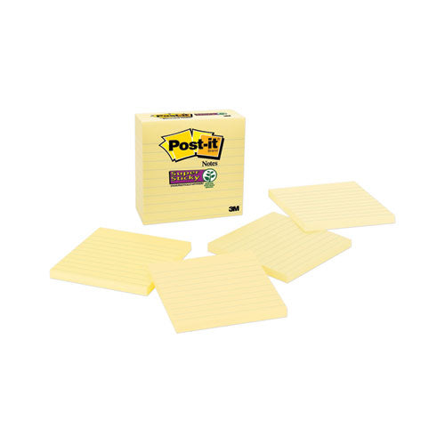 Pads In Canary Yellow, Note Ruled, 4" X 4", 90 Sheets/pad, 4 Pads/pack