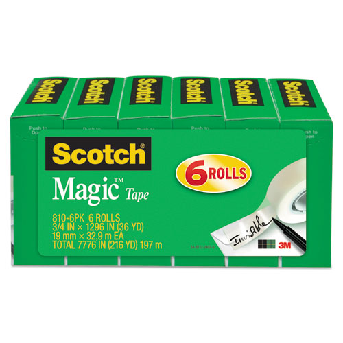 Magic Tape Refill, 3" Core, 0.5" X 72 Yds, Clear, 2/pack