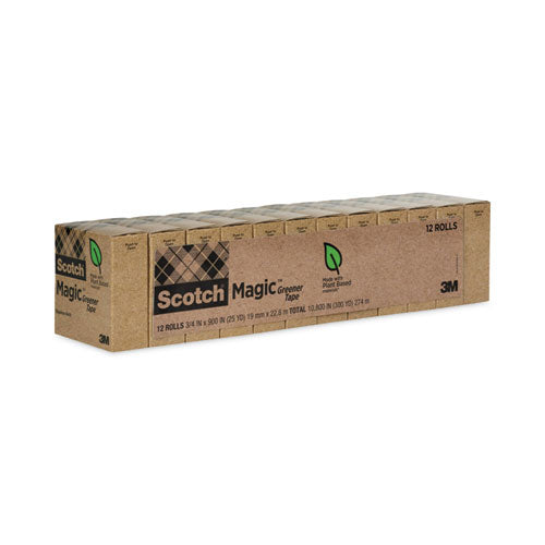 Magic Greener Tape, 1" Core, 0.75" X 75 Ft, Clear, 12/pack