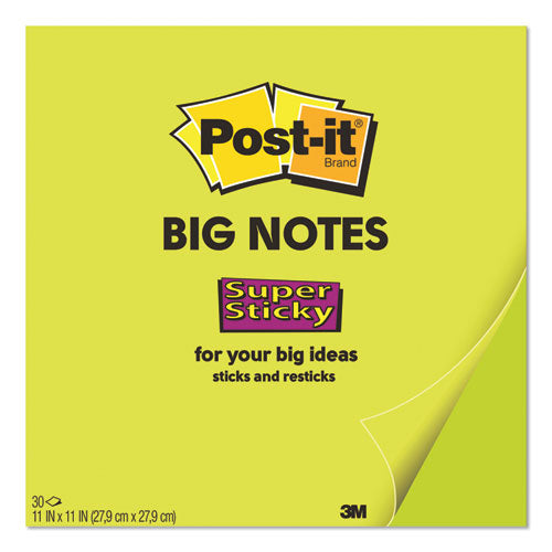 Big Notes, Unruled, 11 X 11, Green, 30 Sheets