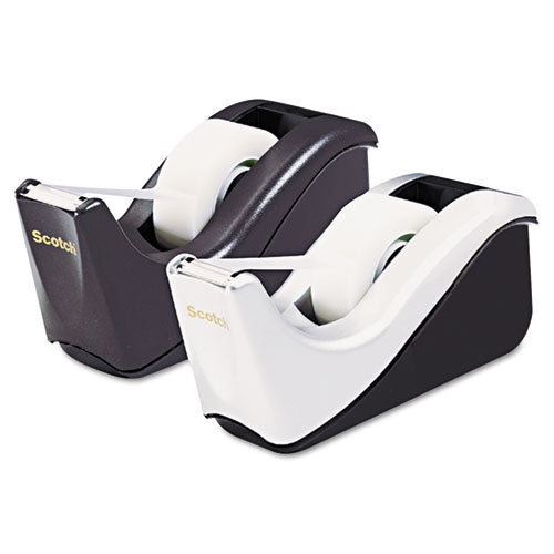 Value Desktop Tape Dispenser, 1" Core, Two-tone Black