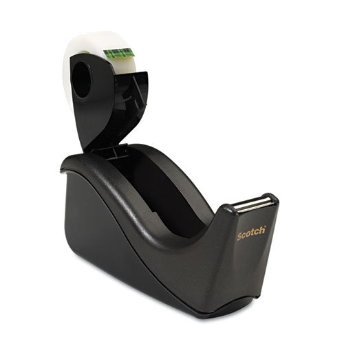 Value Desktop Tape Dispenser, 1" Core, Two-tone Black