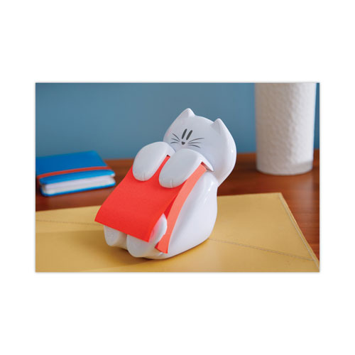 Cat Notes Dispenser, For 3 X 3 Pads, White, Includes (2) Rio De Janeiro Super Sticky Pop-up Pad