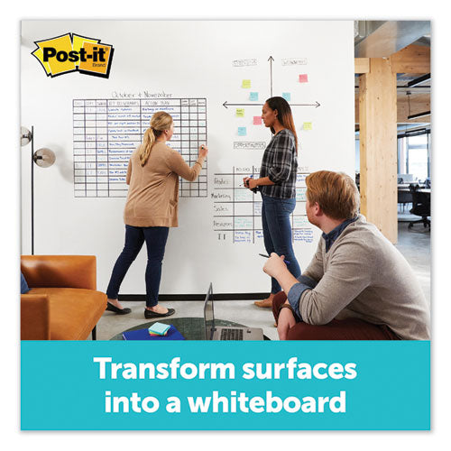 Dry Erase Surface, 50 Ft X 4 Ft, White Surface