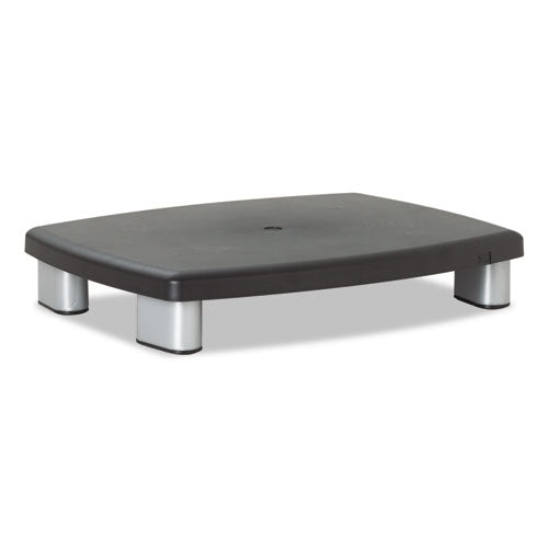 Adjustable Height Monitor Stand, 15" X 12" X 2.63" To 5.78", Black/silver, Supports 80 Lbs