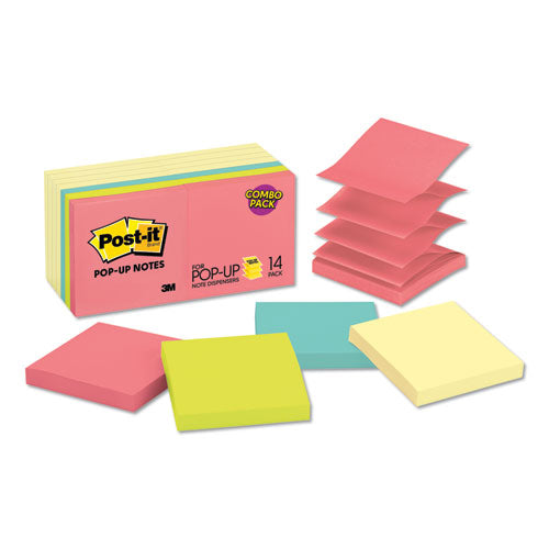 Original Pop-up Notes Value Pack, 3 X 3, (14) Canary Yellow, (4) Poptimistic Collection Colors, 100 Sheets/pad, 18 Pads/pack