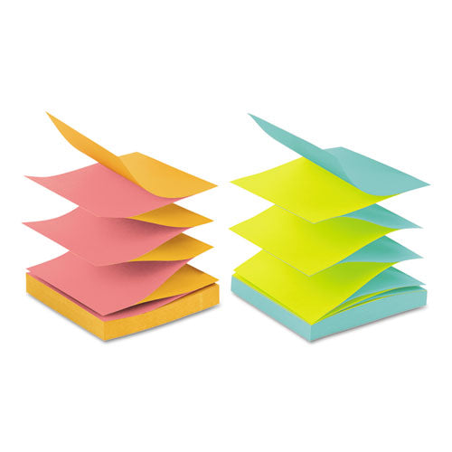 Original Pop-up Refill, Beachside Cafe Collection Alternating-color Value Pack, 3" X 3", 100 Sheets/pad, 12 Pads/pack