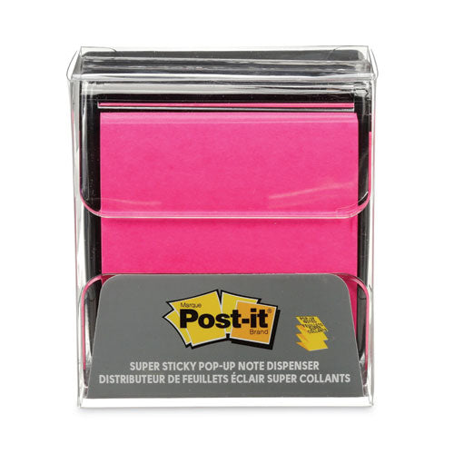 Wrap Dispenser, For 3 X 3 Pads, Black/clear, Includes 45-sheet Color Varies Pop-up Super Sticky Pad