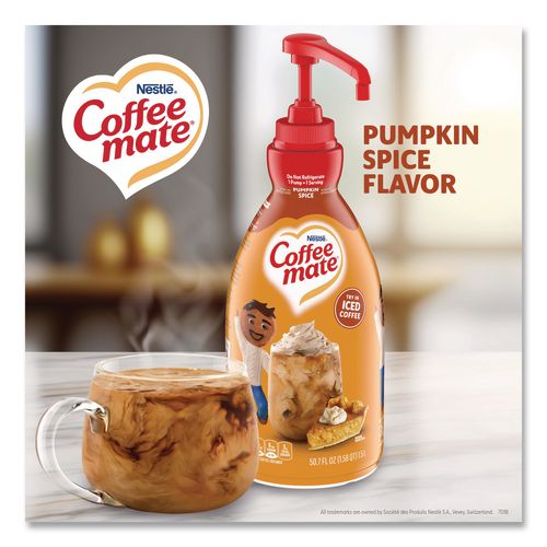 Liquid Coffee Creamer, Pumpkin Spice, 1.5 L Pump Bottle, 2/carton