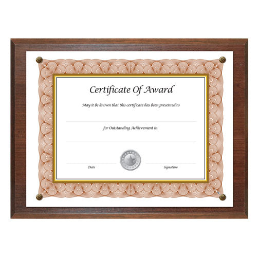 Award-a-plaque Document Holder, Acrylic/plastic, 10.5 X 13, Mahogany