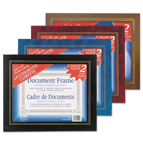 Leatherette Document Frame, 8.5 X 11, Blue, Pack Of Two