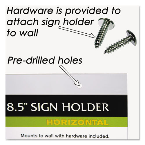 Clear Plastic Sign Holder, Wall Mount, 11 X 8.5