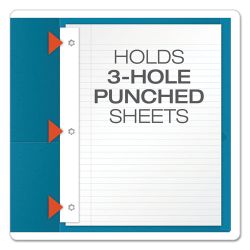 Twin-pocket Folders With 3 Fasteners, 0.5" Capacity, 11 X 8.5, Light Blue, 25/box